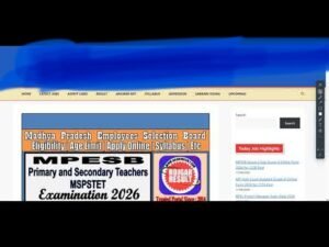 MPESB MSPSTET Recruitment 2026