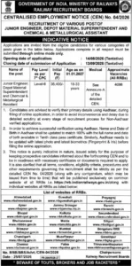 RRB JE Recruitment 2026