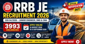 RRB JE Recruitment 2026