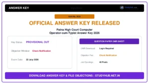 Patna High Court Computer Operator-cum-Typist Answer Key 2026 Out