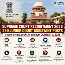 Supreme Court Junior Court Assistant Recruitment 2026