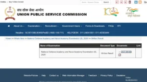 UPSC NDA Result 2026 Out