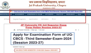 PPU UG 3rd Semester Exam Form 2025-29