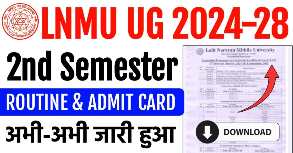 LNMU UG 2nd Semester Exam Routine 2024-28
