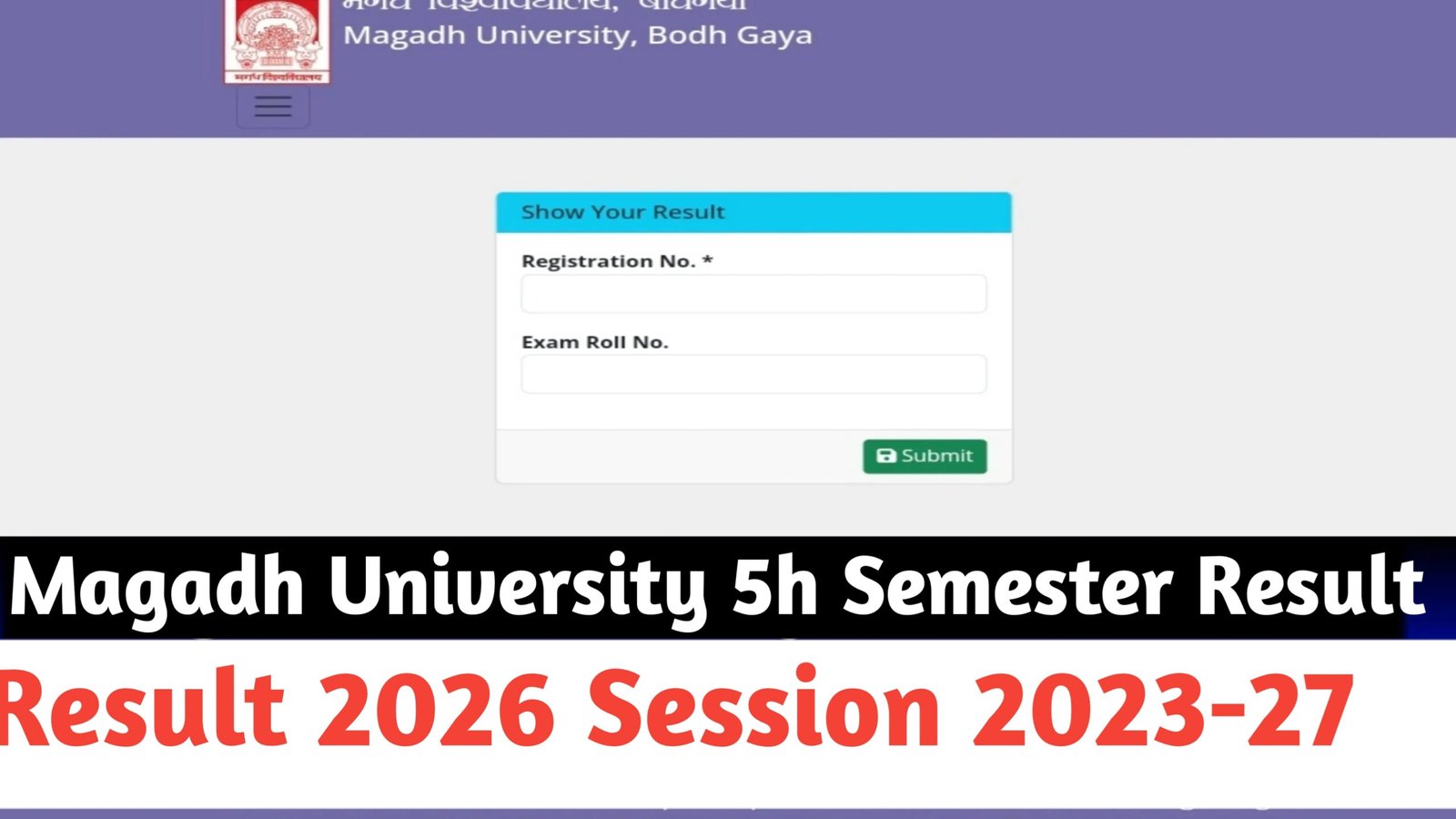 Magadh University Semester 5 Result 2023-27 Released