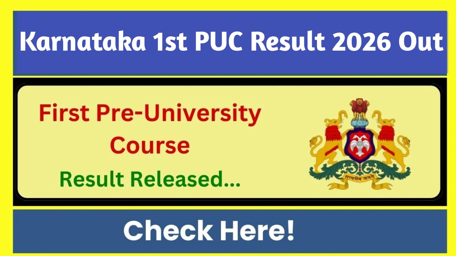 Karnataka 1st PUC Result 2026 Out