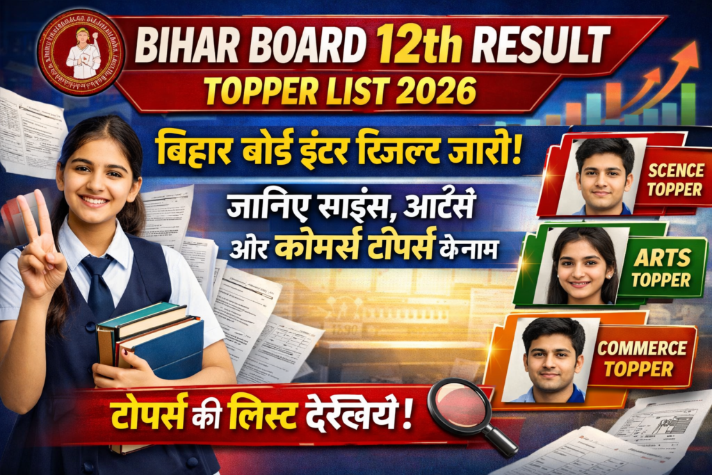 Bihar Board 12th Result Topper List 2026