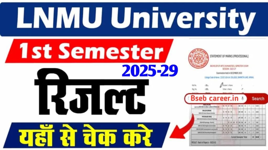 LNMU UG 1st Semester Result 2026 OUT