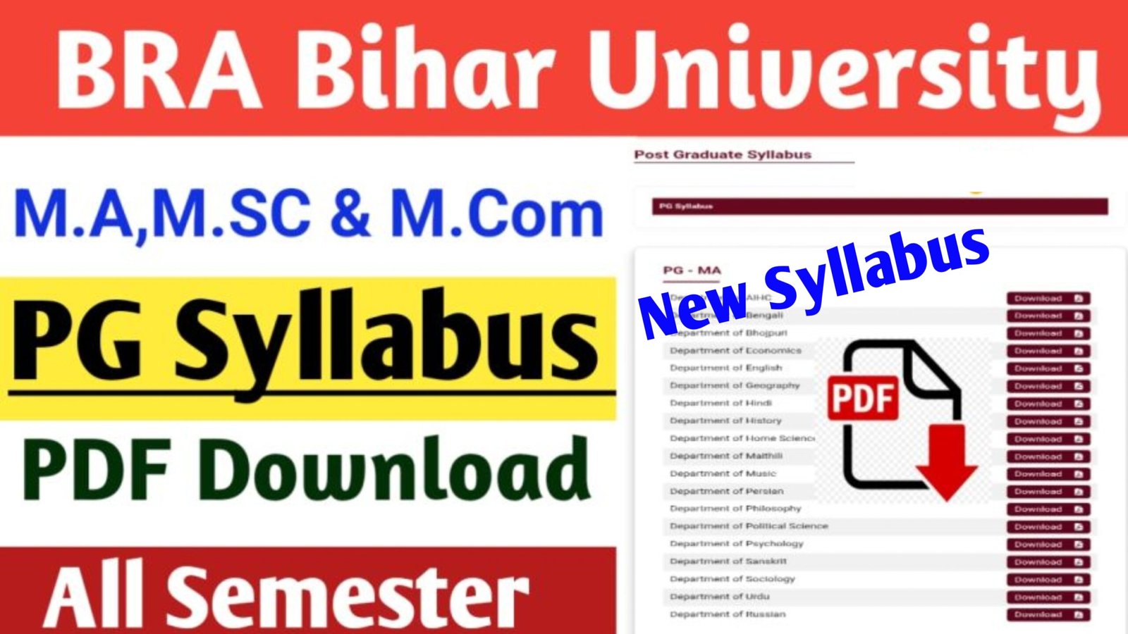 BRABU PG Syllabus PDF Download 2026