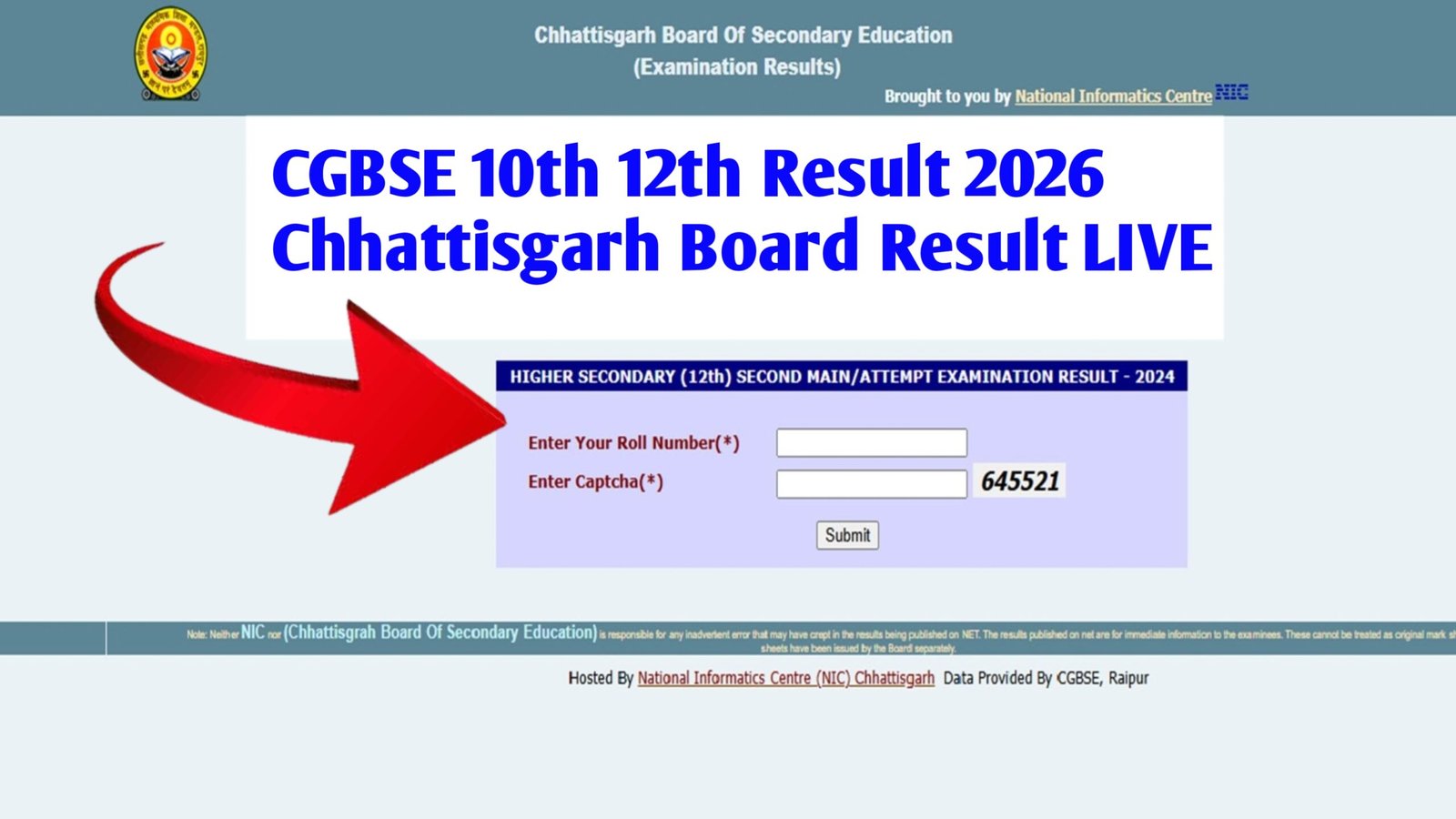 CG Board 10th 12th Result 2026