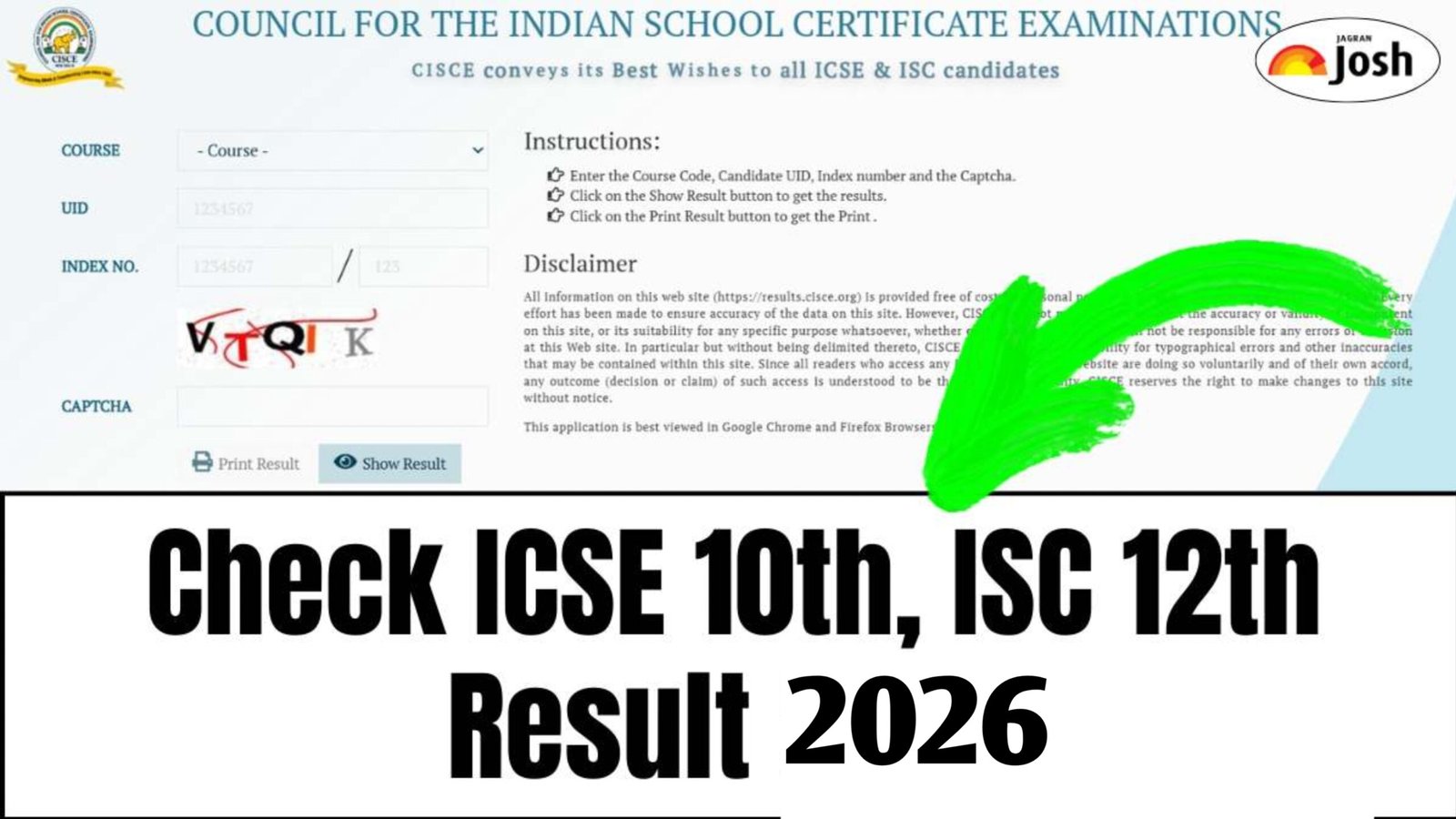 CISCE Board Class 10th & 12th Result 2026