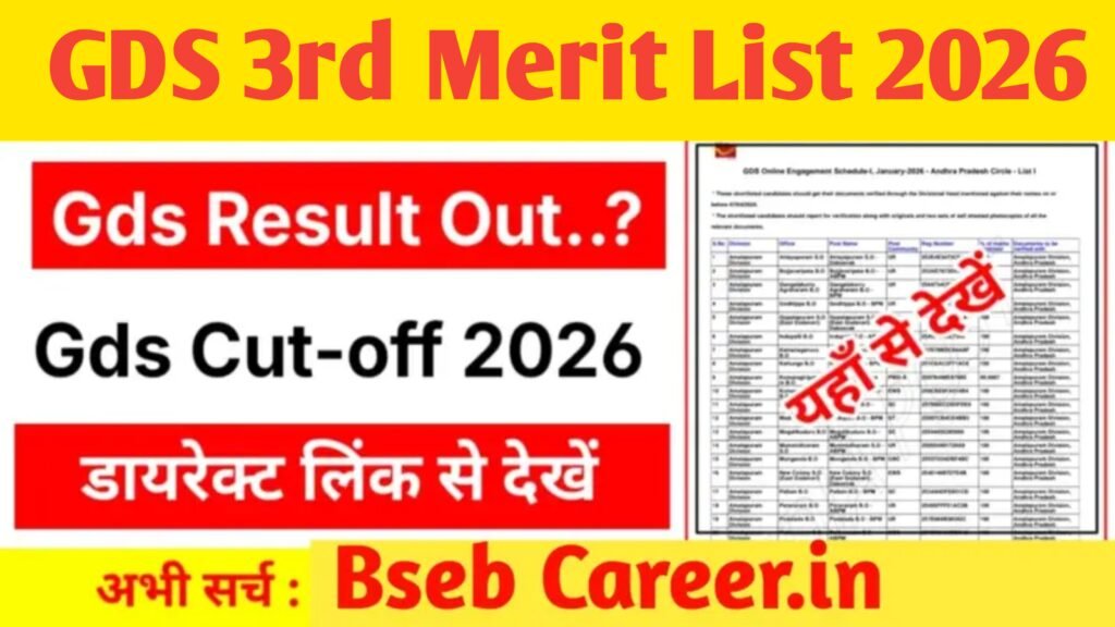 India Post GDS 3rd Merit List 2026