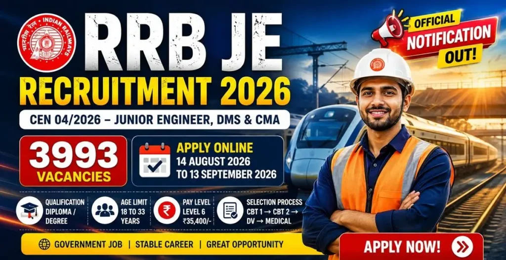 RRB JE Recruitment 2026