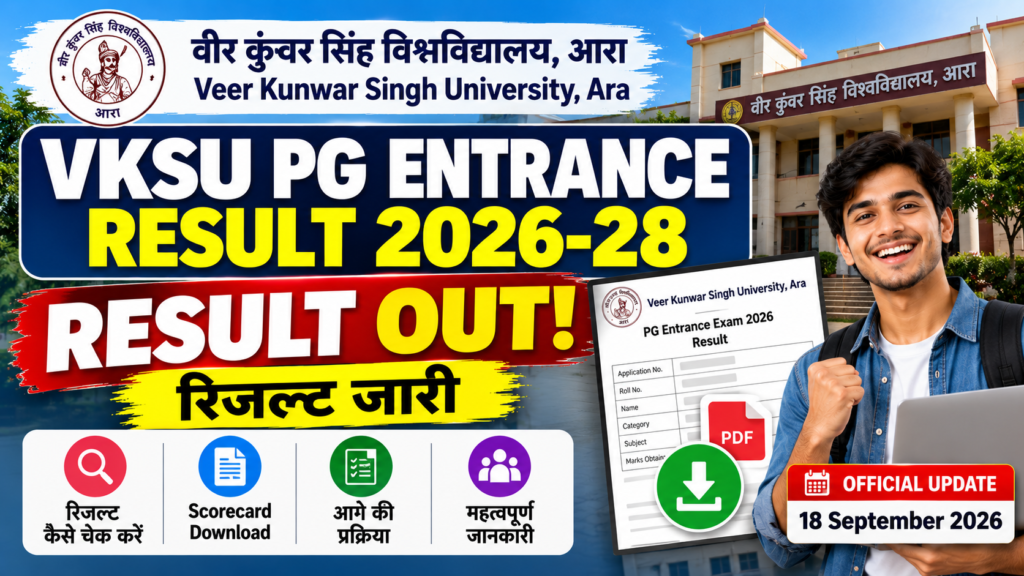 VKSU PG Entrance Result 2026-28