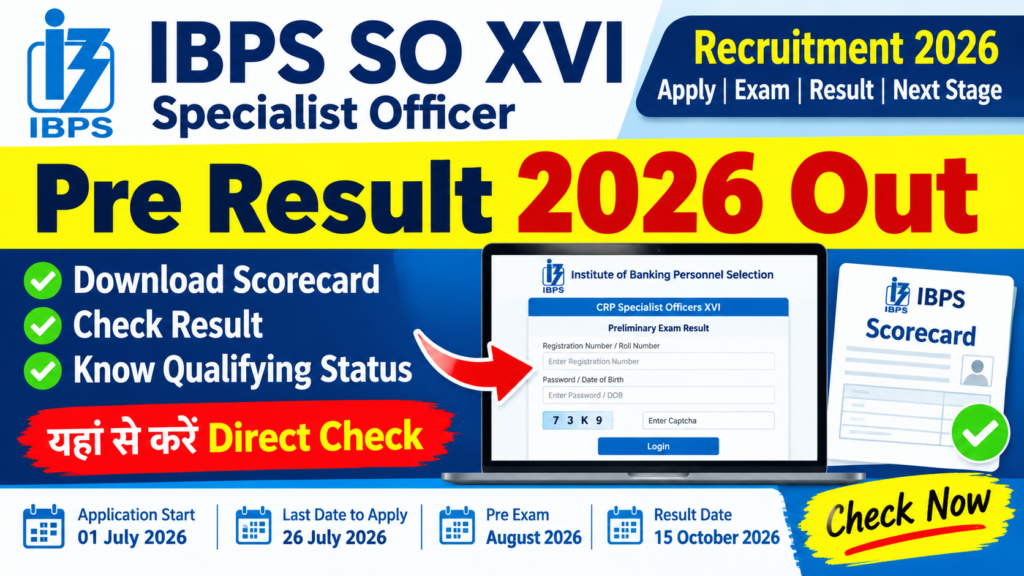 IBPS SO XVI RESULT 2026