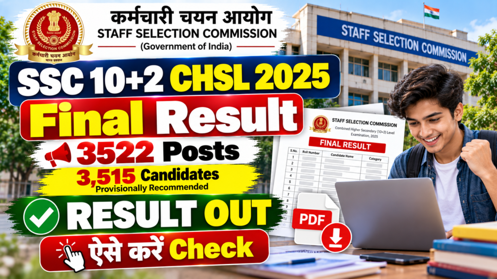 SSC 10+2 CHSL 2025 Final Result