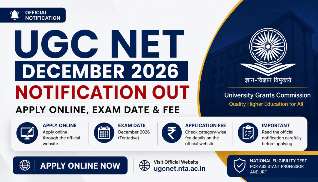 UGC NET December 2026 Notification OUT